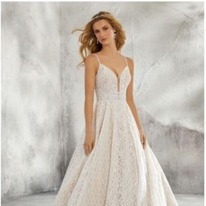 Mori Lee Lindsey Plunging Neckline Bridal Gown
